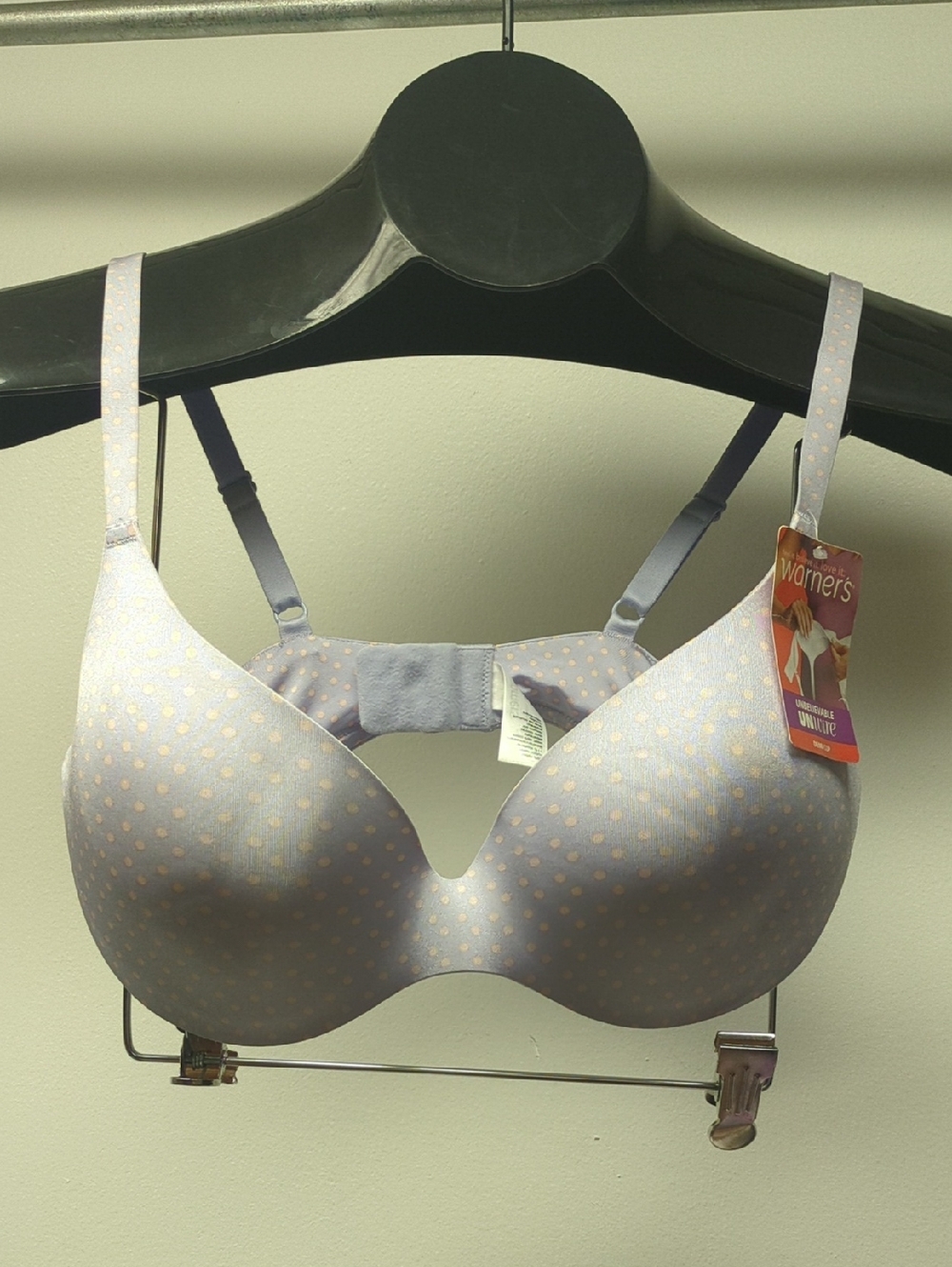 38C Warner's Lavender Polka Dot Unbelievable Unwire Demi Bra